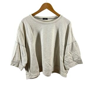 Ami Short Sleeve Oversized Top‎ Light Gray Boho Size Large
